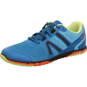 Xero shoes Damen Barfußschuh Schnürer blau kombi mit gelb orangener Sohle