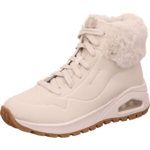 Skechers uno rugged Damen Winterschuh mit fell und offener Dämpfung beige