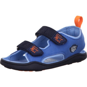 Affenzhan Kinder Sandalen Jungs blau kombi mit dunklelblauem Klett und Sohle
