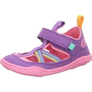 Affenzahn Kinder Sandalen Mädchen lila kombi mit Klett und rosa Sohle