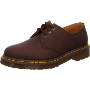 Dr Martens Herren Schnürschuh halb braun mit brauner Sohle und gelber Naht