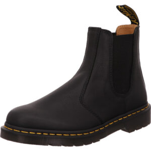 Dr Martens Herren Stiefelette schwarz mit schwarzer Sohle und gelber Naht