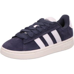 Adidas Grand Court Alpha Sneaker dunkelbau mit weißen Streifen und helle Sohle