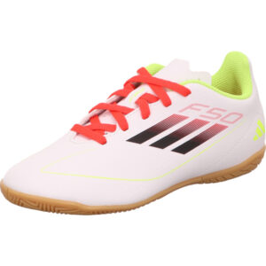Adidas F50 Club In Kinder Hallenfußballschuh weiß mit schwarz