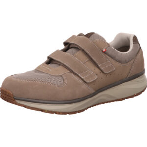 Joya Herren Halbschuh beige braun mit Klett und grauer Sohle