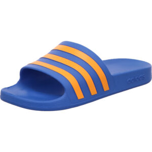 Adidas Adilette blau mit orangen Streifen