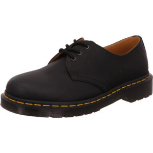 Dr Martens Herren Halbschuh Schnürer schwarz mit schwarzer Sohle mit gelber Sohle