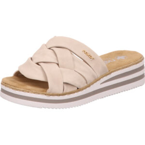 Rieker Damen Pantolette creme mit heller Sohle