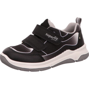 Superfit Kinderschuh Jungs Halbschuh schwarz weiß kombi mit grauer Sohle