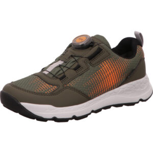 Superfit Kinderschuh Jungs Halbschuh olive orange kombi mit weißer Sohle