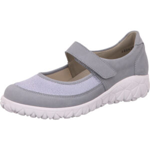 Waldläufer Halbschuh Damen blau kombi mit weißer Sohle