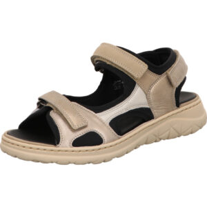 Waldläufer Sandalette Damen braun kombi mit Klettverschluss