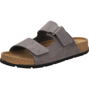 Rohde Herren Pantolette grau mit brauner Sohle