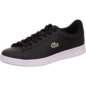 Lacoste Sneaker Herren schwarz mit Logo und schwarzer Schnürung mit weißer Sohle