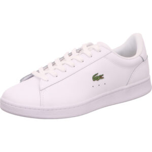 Lacoste Herren Sneaker weiß mit grünem Logo und weißer Schnürung mit weißem Logo