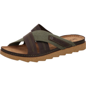 Rohde Herren Pantolette braun grün kombi mit brauner Sohle