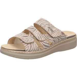 Rohde Damen Pantolette braun beige Muster Zebra mit heller Sohle
