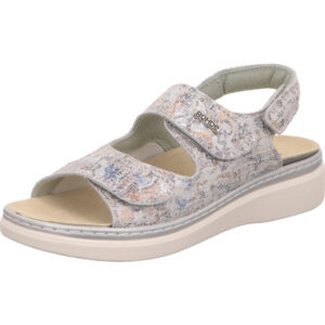 Rohde Damen Sandalette beige blau kombi mit weißer Sohle