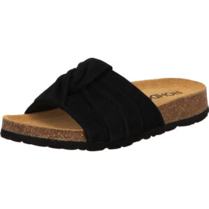 Rohde Damen Pantolette schwarz mit dunkler Sohle