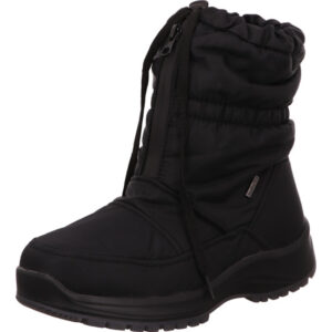 Josef Seibel Damen Boots schwarz mit Zipper und schwarzer Sohle