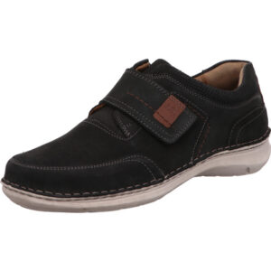 Josef Seibel Herren Slipper dunkelblau mit Klett und grauer Sohle