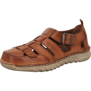 Josef Seibel Herren Slipper cognac mit Schnalle und beiger Sohle