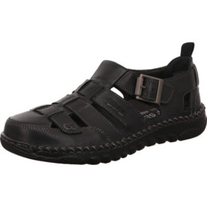 Josef Seibel Herren Slipper schwarz mit silber Schnalle und schwarzer Sohle