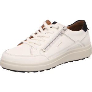 Josef Seibel Herren Schnürschuh halb weiß mit mini Reißverschluss mit weißer Sohle