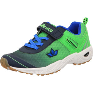 Lico Kinder Sportschuhe grün dunkelblau mit Klett und hellblau mit weißer Sohle