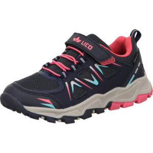 Lico Trekking Wanderschuh Kinder dunkelblau mit rosa und grau bunter Sohle