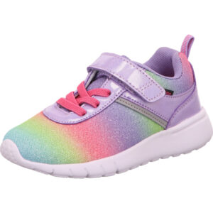 Lico Kinder Sportschuh Mädchen lila regenbogen mit Klett und weißer Sohle