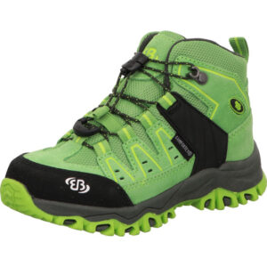 Brütting Wander und Trekkingschuh Kinder Jungs grün mit Zipper und grau grüner Sohle