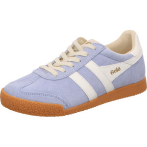 Gola Sneaker hellblau mit weißen Streifen mit goldenen Logo und weißer Schnürung mit brauner Sohle