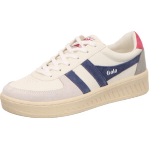 Gola Sneaker Damen weiß mit pink grau und weißer Schnürung mit cremefarbener Sohle