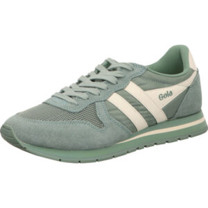 Gola Senaker Damen mint grün kombi mit weißen Streifen mit grünem Schnürsenkel mit grüber Sohle