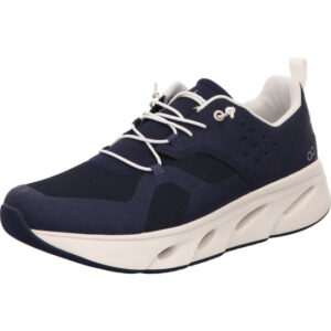 Tenhaag Halbschuh Herren weiß geschnürt blau mit weiß blauer Sohle