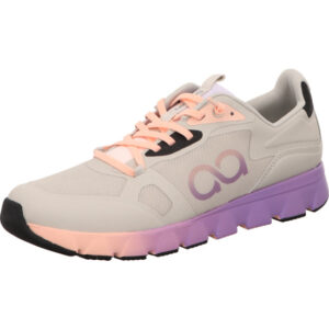 Tenhaag Halbschuh Damen rosa geschnürt beige mit rosa lila Sohle