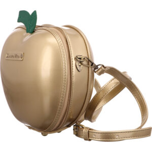 Laura Vita Damen Handtasche gold mit grünem Stängel und goldenem Hänkel