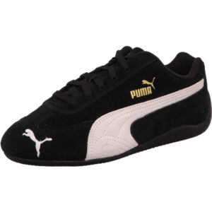 Puma Speedcat Racerschuh schwarz mit weißem Puma Streifen und Logo