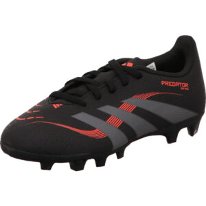 Adidas Fußballschuh Jugend schwarz mit rot und grau mit Rasensohle