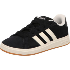 Adidas Grand Court 00s K Kinder Sneaker schwarz mit weißen streifen und heller sohle