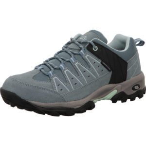 Brütting Wander und Trekkingschuh Damen Schnürer niedrig hellblau mit grau schwarzer Sohle