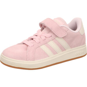 Adidas grand court 00 s Kinder sneaker mit klett punk mit weißen streifen und heller sohle