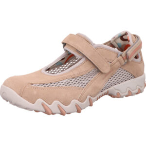 Allrounder Damen Halbschuh apricot mit Klett und weiß apricot Sohle