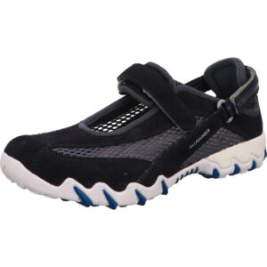 Allrounder Damen Halbschuh dunkelblau mit Klett und weiß blauer Sohle