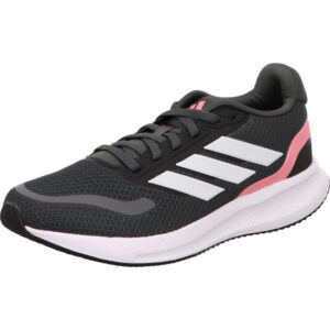 Adidas Runfalcon 5 J Jugend Trainingsschuh schwarz mit pink weißen Streifen und weißer Sohle