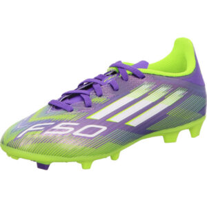 Adidas Kinder Fußballschuh mit Stollen lila großem F50 und weiß gelben Streifen