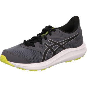 Asics Kinder Laufschuh JOLT 4 GS grau/schwarz/grün mit weiß gelber Sohle