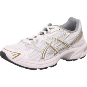 Asics GEL-1130 Damen Sneaker wieß mit goldenen Streifen und heller Sohle