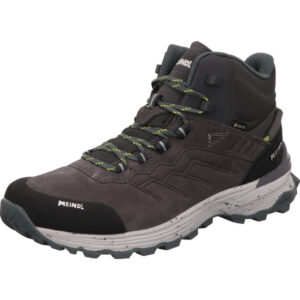 Meindl Wanderschuhe Dallas Mid GTX steingrau/gelb mit heller gesprengelter Sohle
